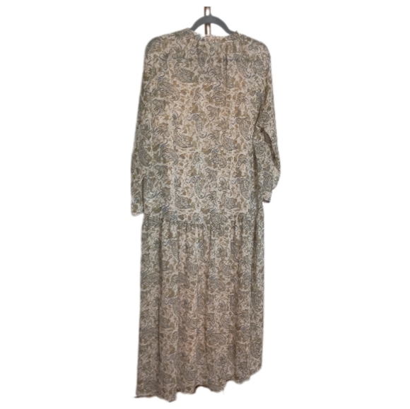 Uniqlo Long Sleeve Paisley Printed Dress Size Large - Picture 3 of 11